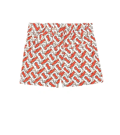 Shop Burberry Baby Nicki Monogram Cotton Shorts In Multicoloured