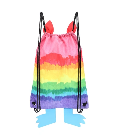Shop Stella Mccartney Rainbow Monster Drawstring Backpack In Multicoloured