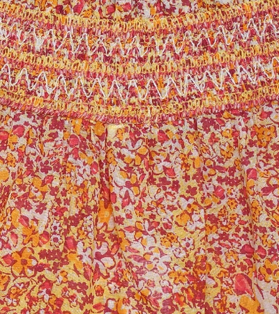 Shop Poupette St Barth Irma Floral Cotton Skirt In Yellow