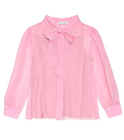 Shop Dolce & Gabbana Silk Blouse In Pink