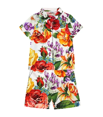 Shop Dolce & Gabbana Cotton Shirt And Shorts Set In Multicoloured