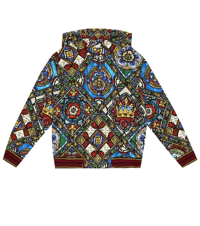 Shop Dolce & Gabbana Printed Cotton-jersey Hoodie In Multicoloured