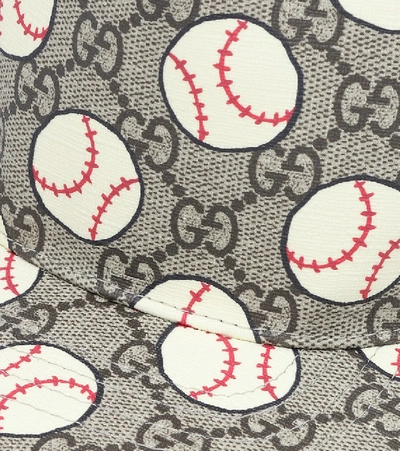Shop Gucci Gg Printed Baseball Cap In Beige