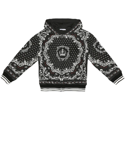 Shop Dolce & Gabbana Printed Cotton Hoodie In Black