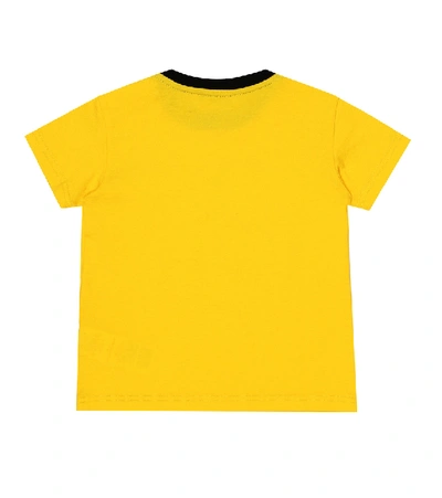 Shop Dolce & Gabbana Baby Printed Cotton T-shirt In Yellow