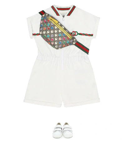 Shop Gucci Technical-jersey Jumpsuit In White