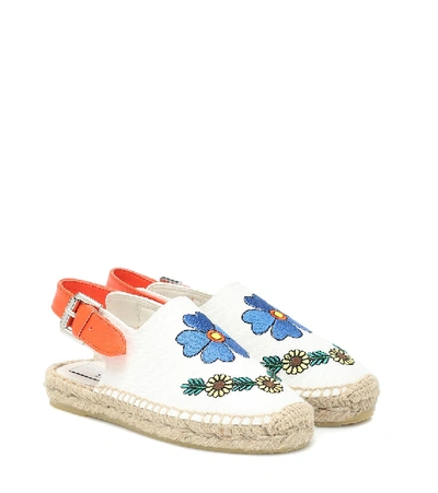 Shop Stella Mccartney Embroidered Espadrille Sandals In White