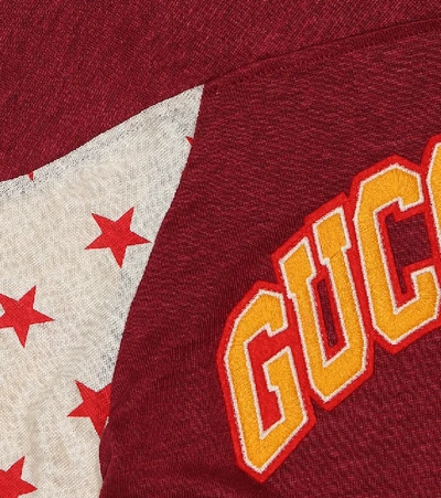 Shop Gucci Logo Linen T-shirt In Red