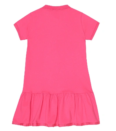 Shop Moncler Stretch-cotton Dress In Pink