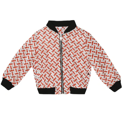 Shop Burberry Monogram Bomber Jacket In Red