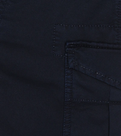 Shop Brunello Cucinelli Stretch-cotton Cargo Shorts In Blue