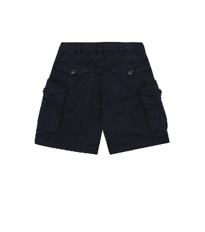 Shop Brunello Cucinelli Stretch-cotton Cargo Shorts In Blue