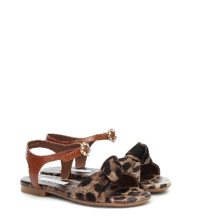 Shop Dolce & Gabbana Leopard-print Sandals In Multicoloured