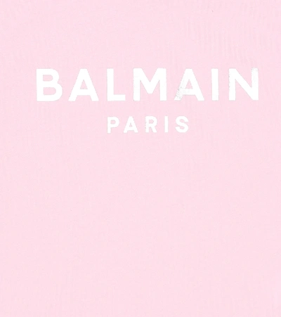 Shop Balmain Logo Cotton Tank Top In Pink
