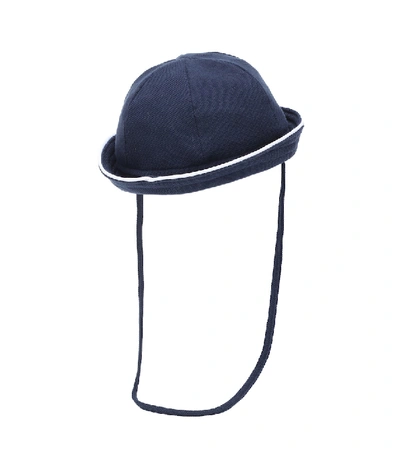 Shop Il Gufo Baby Cotton Cap In Blue