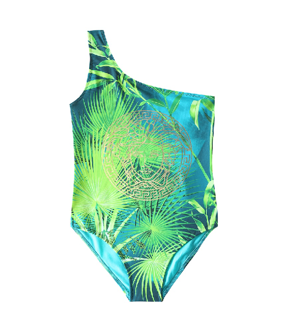 green one shoulder swimsuit