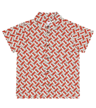 Shop Burberry Desmond Monogram Cotton Shirt In Red