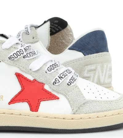 Shop Golden Goose Ball Star Leather Sneakers In White