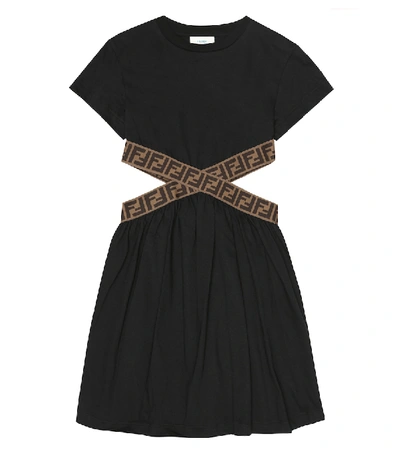 Fendi Kids' Black Dress With Double Ff For Girl | ModeSens