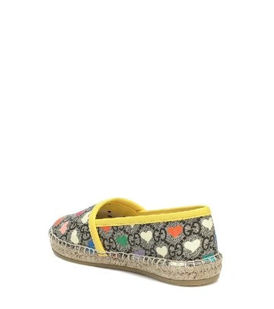 Gucci Hearts Gg Supreme Print Espadrilles In Beige