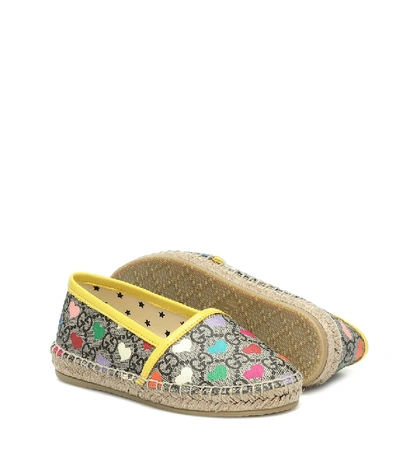 Gucci Hearts Gg Supreme Print Espadrilles In Beige