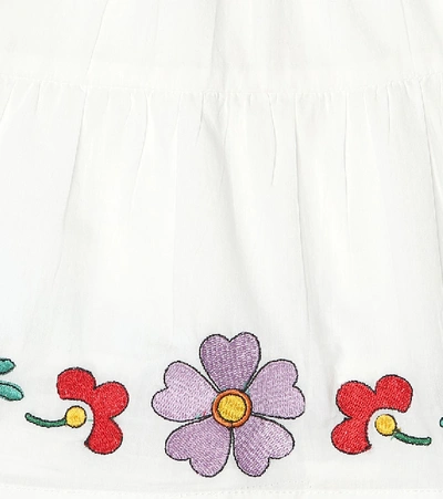 Shop Stella Mccartney Embroidered Cotton Dress In White
