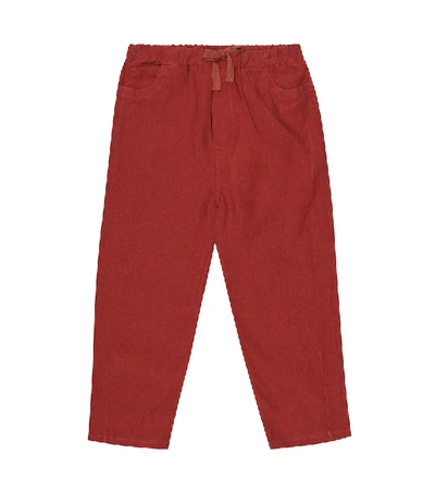 Shop Caramel Aldgate Linen Pants In Red