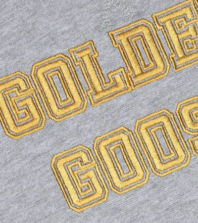 Shop Golden Goose Logo Cotton-jersey Sweatshirt In Grey