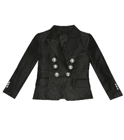 Shop Balmain Linen-blend Blazer In Black