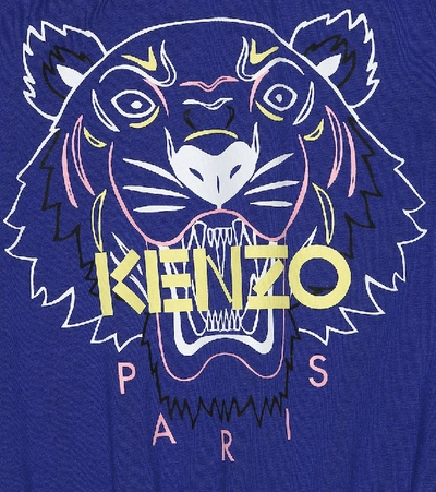 Shop Kenzo Logo Stretch-cotton Playsuit In Blue