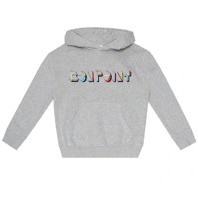 Shop Bonpoint Logo Cotton-jersey Hoodie In Grey