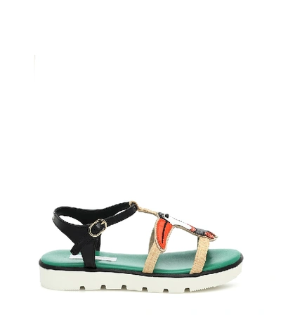 Shop Dolce & Gabbana Leather Sandals In Green