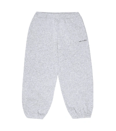 Shop Balenciaga Logo Cotton-jersey Trackpants In Grey