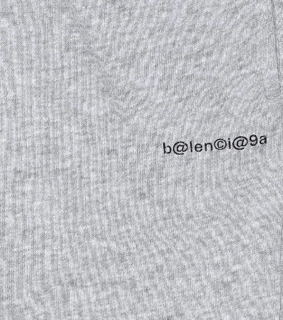 Shop Balenciaga Logo Cotton-jersey Trackpants In Grey