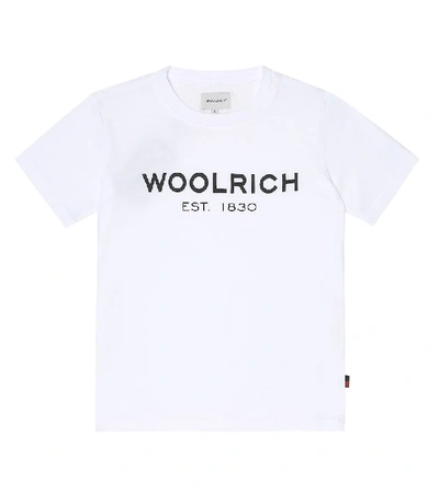 Shop Woolrich Logo Cotton-jersey T-shirt In White