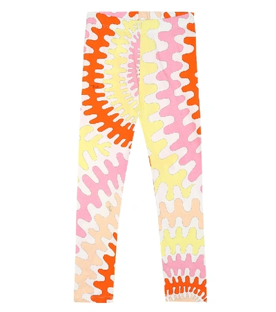 Shop Emilio Pucci Printed Stretch-cotton Leggings In Multicoloured