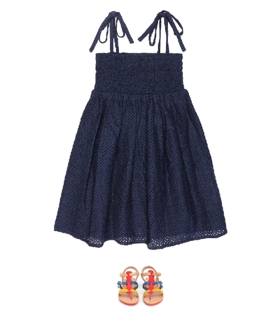 Shop Marysia Bumby Babydoll Cotton Dress In Blue