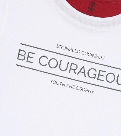 Shop Brunello Cucinelli Cotton-jersey T-shirt In White