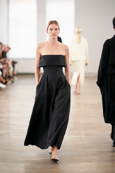 Shop The Row Dario Wool And Mohair Gown In Black