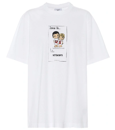 Shop Vetements Printed Cotton T-shirt In White