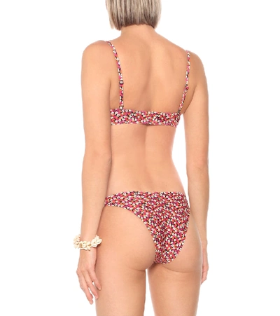 Shop Solid & Striped The Elsa Floral Bikini Top In Pink