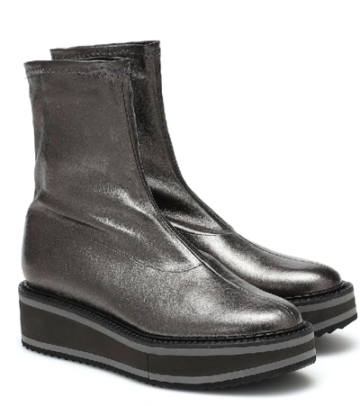 Shop Clergerie Berta Leather Ankle Boots In Grey