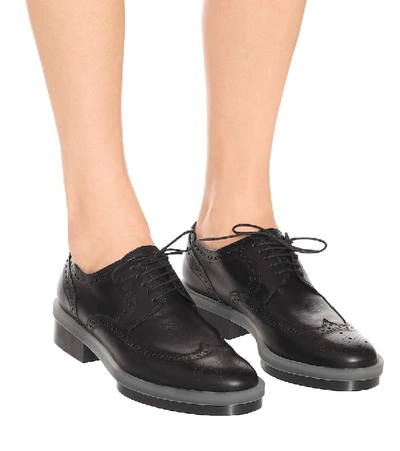 Shop Clergerie Richie Leather Brogues In Black