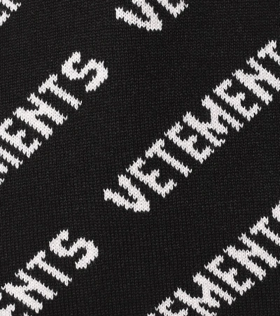 Shop Vetements Logo Cotton And Cashmere Sweater In Black