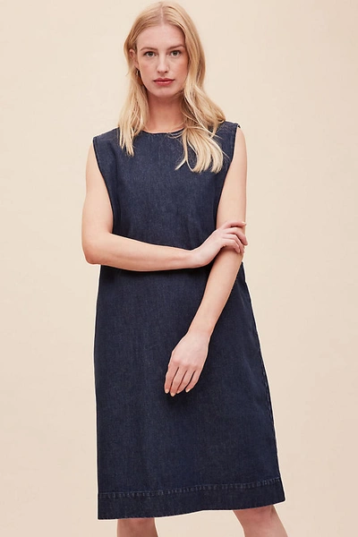 Shop Kowtow Form Organic-cotton Denim Dress In Blue