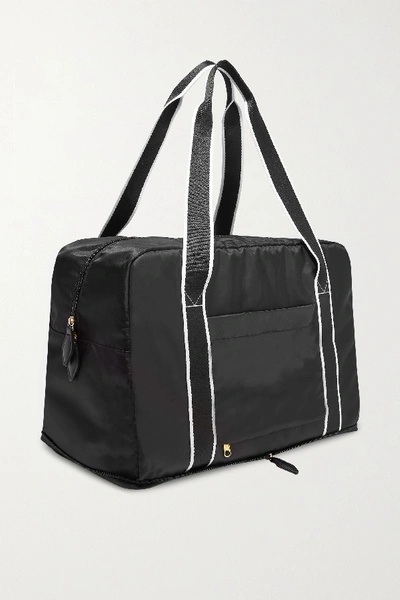 Shop Paravel Fold-up Leather And Grosgrain-trimmed Shell Weekend Bag In Black