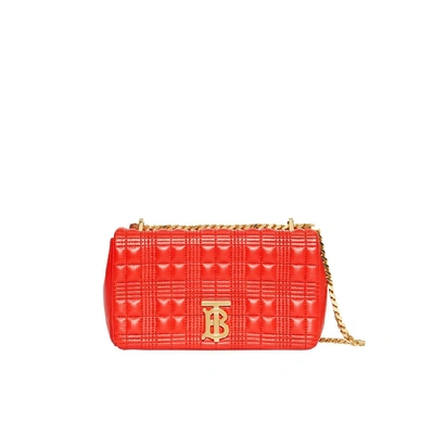 Shop Burberry Small Quilted Lambskin Lola Bag In Bright Red