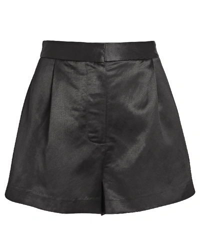 Shop Intermix Eden Satin Shorts In Black