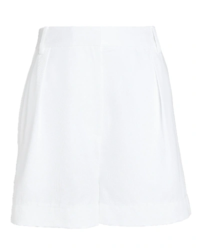 Shop Tibi Soft Suiting Shorts In White