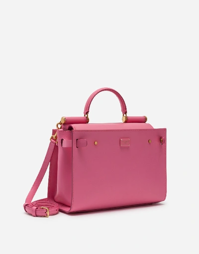 Shop Dolce & Gabbana Medium Calfskin Sicily 62 Bag In Pink